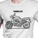 White T-shirt with BMW R850R. Gift for motorcyclist.