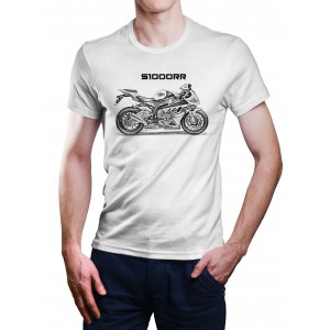 White T-shirt with BMW S1000RR for motorcycles enthusiast