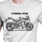 White T-shirt with Honda CBR 1000 RR. Gift for motorcyclist.