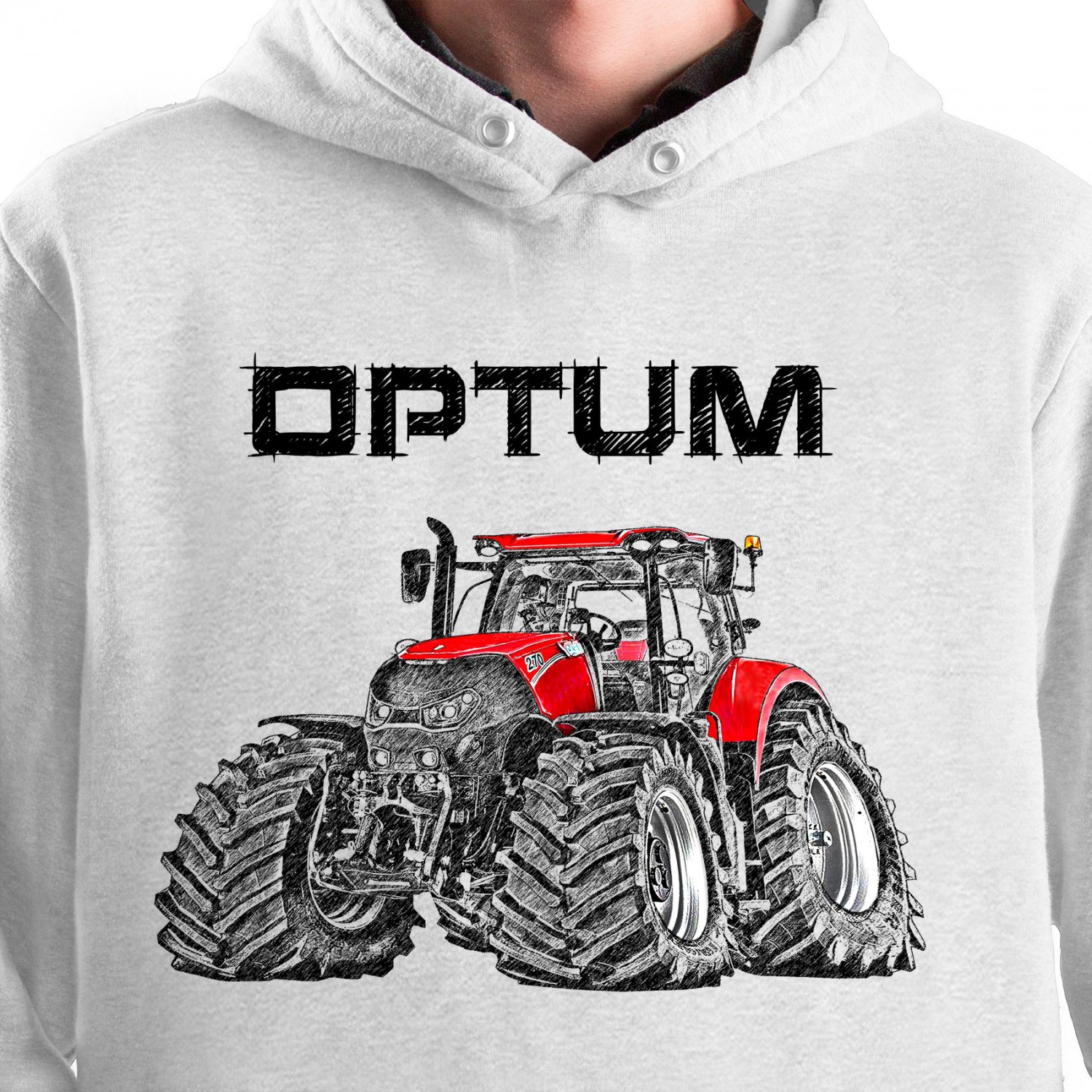 Hoodie with your tractor Case IH Optum