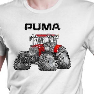 White T-shirt with Case IH Puma