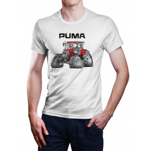 White T-shirt with Case IH Puma for tractors enthusiast