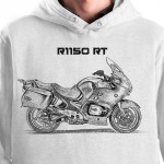 White T-shirt with BMW R 1150 RT. Gift for motorcyclist.
