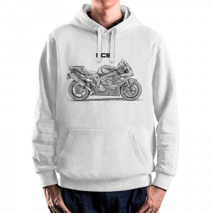 White T-shirt with Honda RVT1000R for motorcycles enthusiast