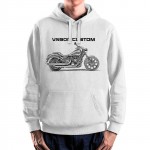 White T-shirt with Kawasaki VN 900 Custom for motorcycles enthusiast