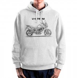 White T-shirt with Suzuki V-Strom DL 650 2011 for motorcycles enthusiast