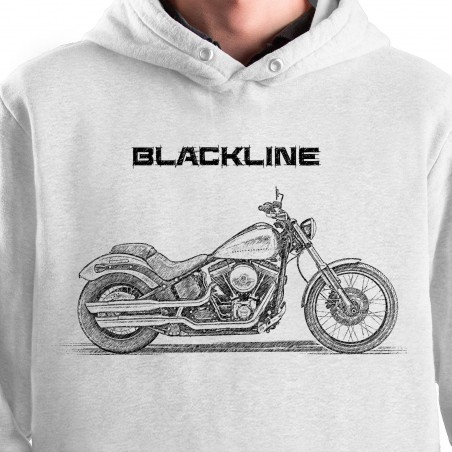 White T-shirt with Harley Davidson Blackline. Gift for motorcyclist.