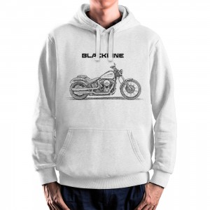 White T-shirt with Harley Davidson Blackline for motorcycles enthusiast
