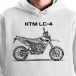 White T-shirt with KTM LC-4. Gift for motorcyclist.