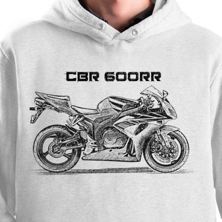 White T-shirt with Honda CBR 600RR. Gift for motorcyclist.