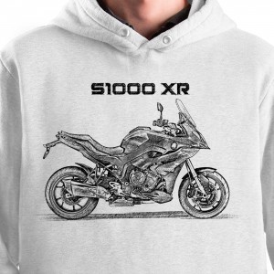 White T-shirt with BMW S1000 XR. Gift for motorcyclist.