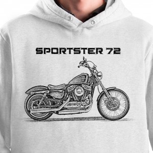 White T-shirt with Harley-Davidson XL1200V. Gift for motorcyclist.