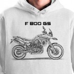 White T-shirt with BMW F 800 GS. Gift for motorcyclist.
