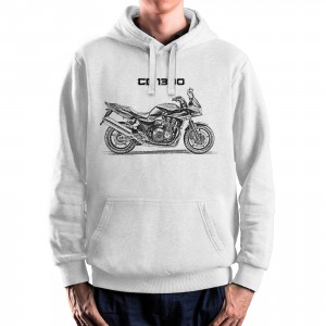 White T-shirt with Honda CB 1300 S for motorcycles enthusiast