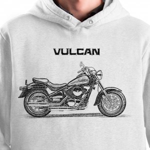 White T-shirt with Kawasaki VN 800 Classic. Gift for motorcyclist.