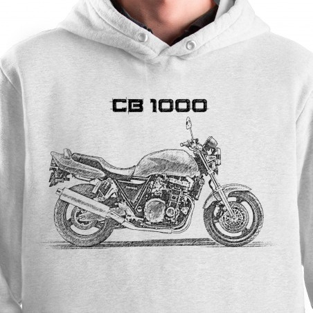 White T-shirt with Honda CB 1000 . Gift for motorcyclist.