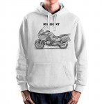 White T-shirt with BMW R1200 RT for motorcycles enthusiast