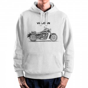 White T-shirt with Kawasaki VN Classic 1500 for motorcycles enthusiast
