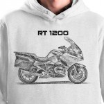 White T-shirt with BMW RT 1200. Gift for motorcyclist.