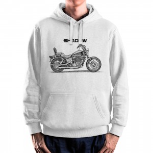 White T-shirt with Honda Shadow Spirit for motorcycles enthusiast