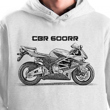 White T-shirt with Honda CBR 600RR . Gift for motorcyclist.