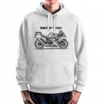 White T-shirt with Suzuki GSX-R 1000 for motorcycles enthusiast