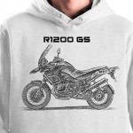 White T-shirt with BMW R1200 GS. Gift for motorcyclist.