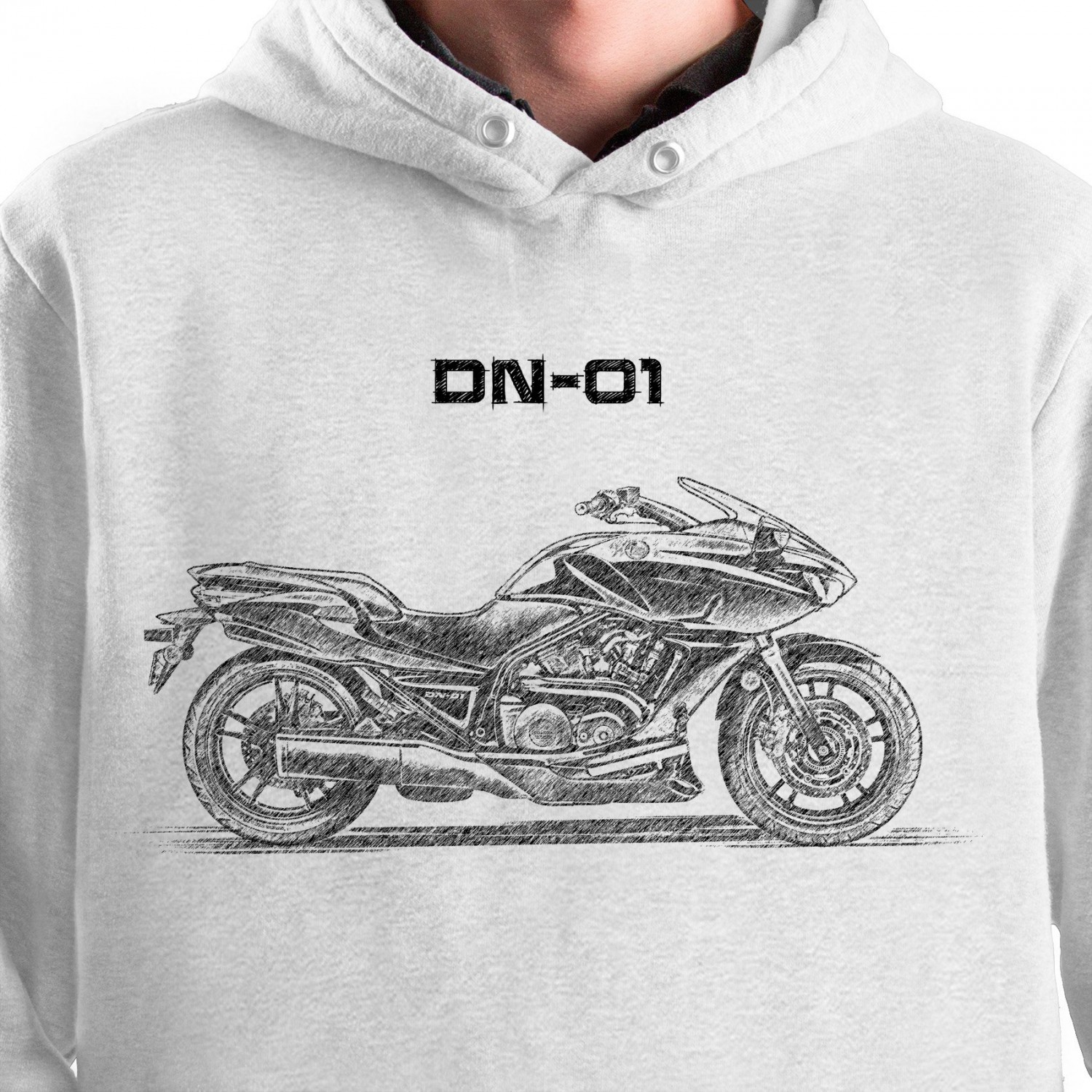 White T-shirt with Honda DN-01. Gift for motorcyclist.