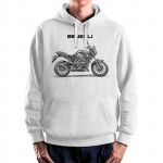 White T-shirt with Benelli BN 251 for motorcycles enthusiast