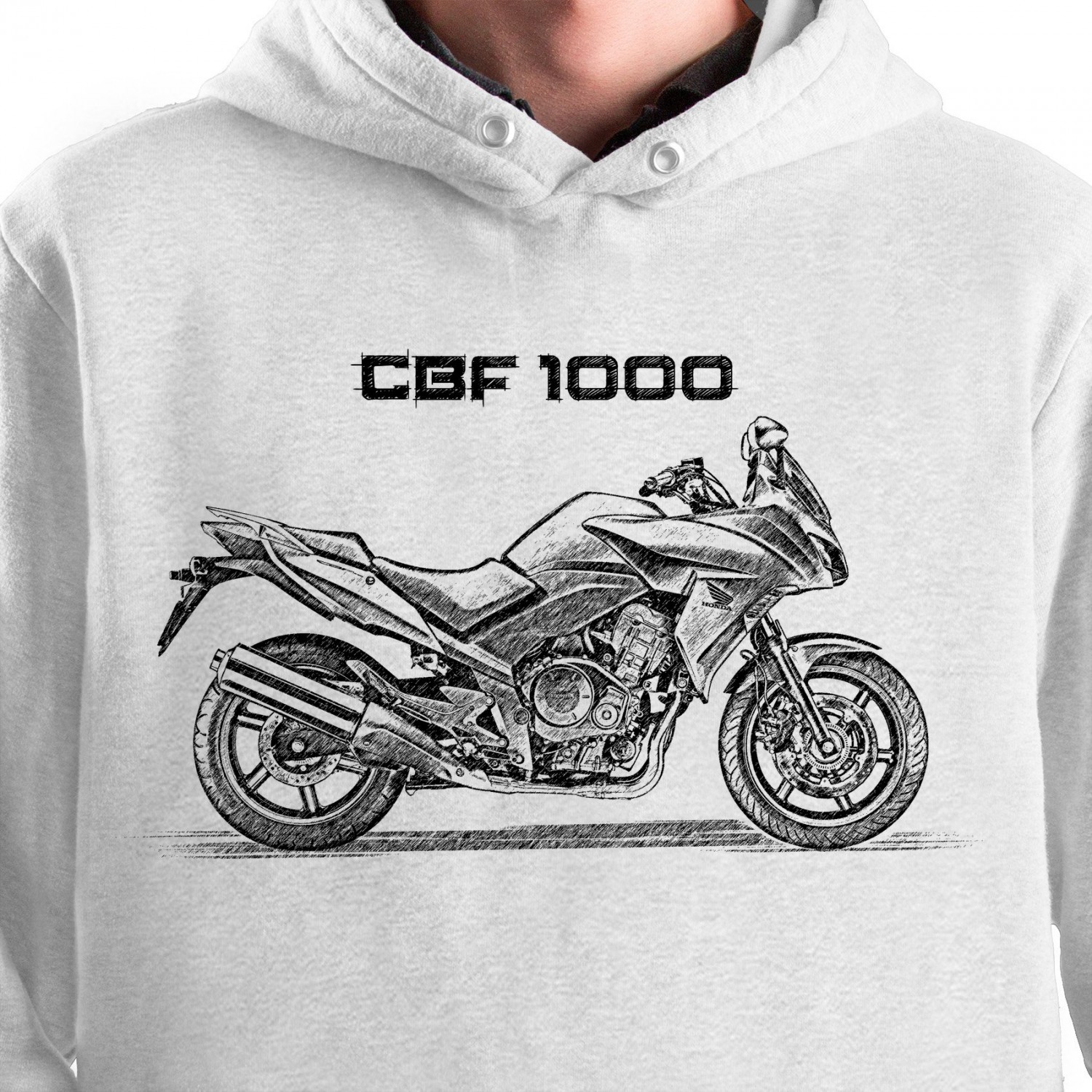 White T-shirt with Honda CBF 1000. Gift for motorcyclist.