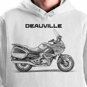 White T-shirt with Honda Deauville. Gift for motorcyclist.