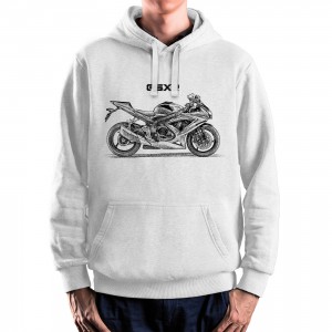 White T-shirt with SUZUKI GSXR 750 K8 for motorcycles enthusiast