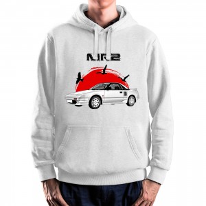 WHITE hoodie with Toyota MR2 Mk1. Best gift for men.