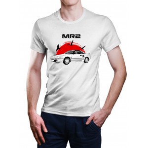 White T-shirt with Toyota MR2 Mk1 for Japan Car enthusiast