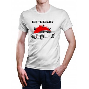 White T-shirt with Toyota Celica GT-FOUR for Japan Car enthusiast