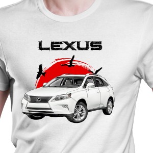 White T-shirt with Lexus RX 450h 350 Best for gift. Japan Cars Lovers.