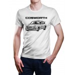 White T-shirt with Ford Sierra RS Cosworth for muscle cars enthusiast.