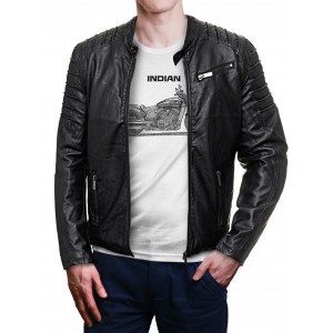 T-shirt with jacket Indian Scout Bobber. Gift for bikers.