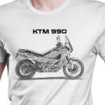 White T-shirt with KTM 990 ADVENTURE R. Gift for motorcyclist.