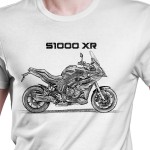 White T-shirt with BMW S1000 XR. Gift for motorcyclist.